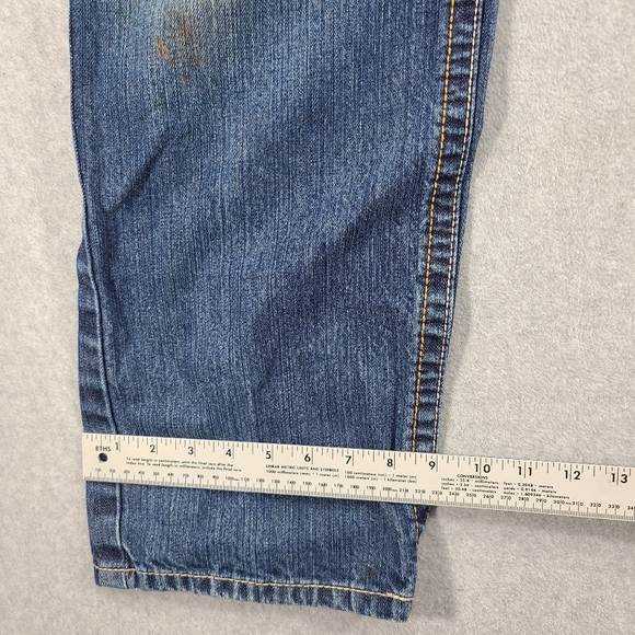 2 Pair Ariat FR M3 Cat2 Loose Denim Jeans Tag 34x30 Fit 33x29 Distressed Stained - Picture 13 of 16